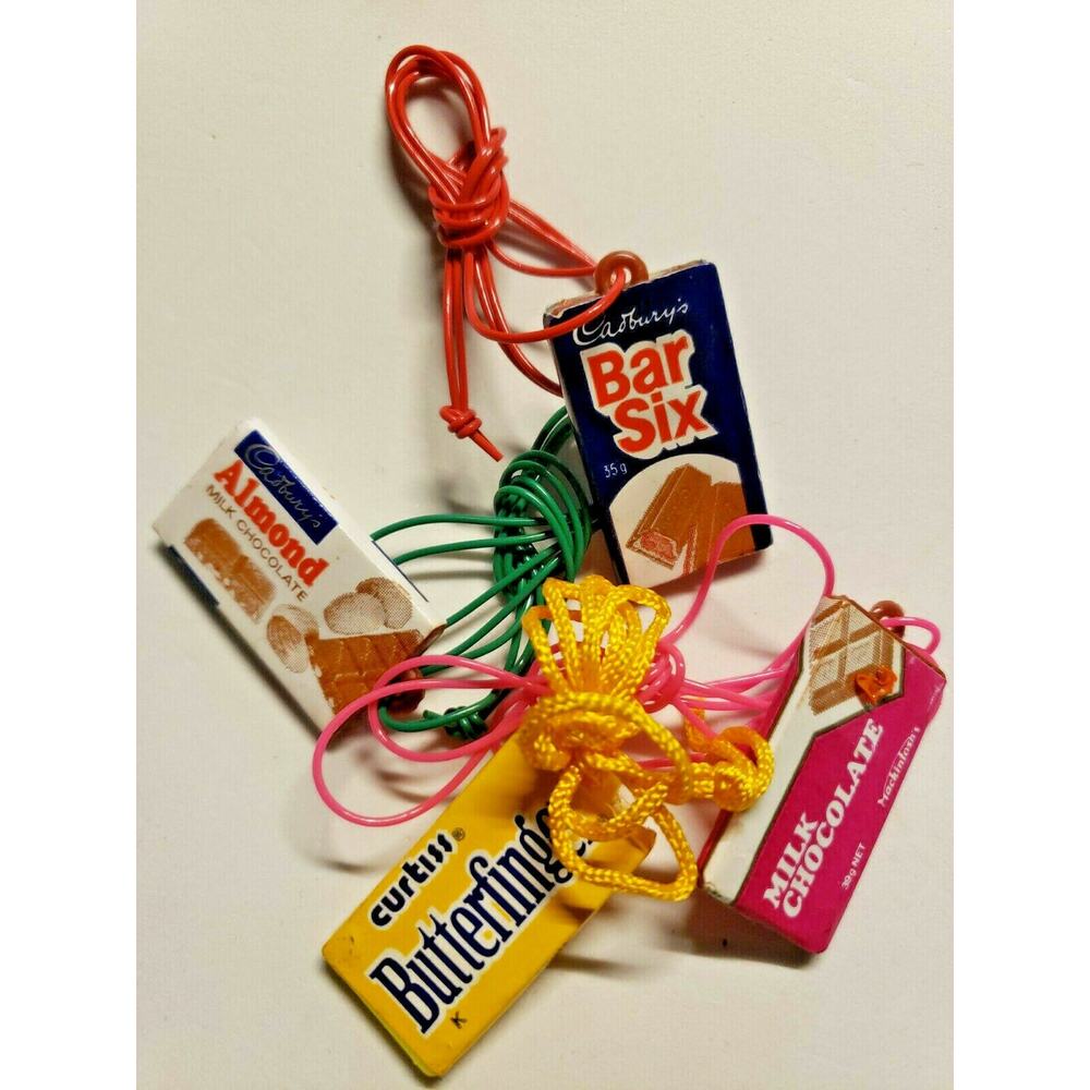 Vintage 4 Candy Bar Asst Necklace Charms Vending Machine Toy‎ Prize SKU 54